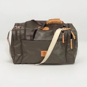 Jon Hart Square Weekender Travel Bag Duffle Luggage Brown Coated